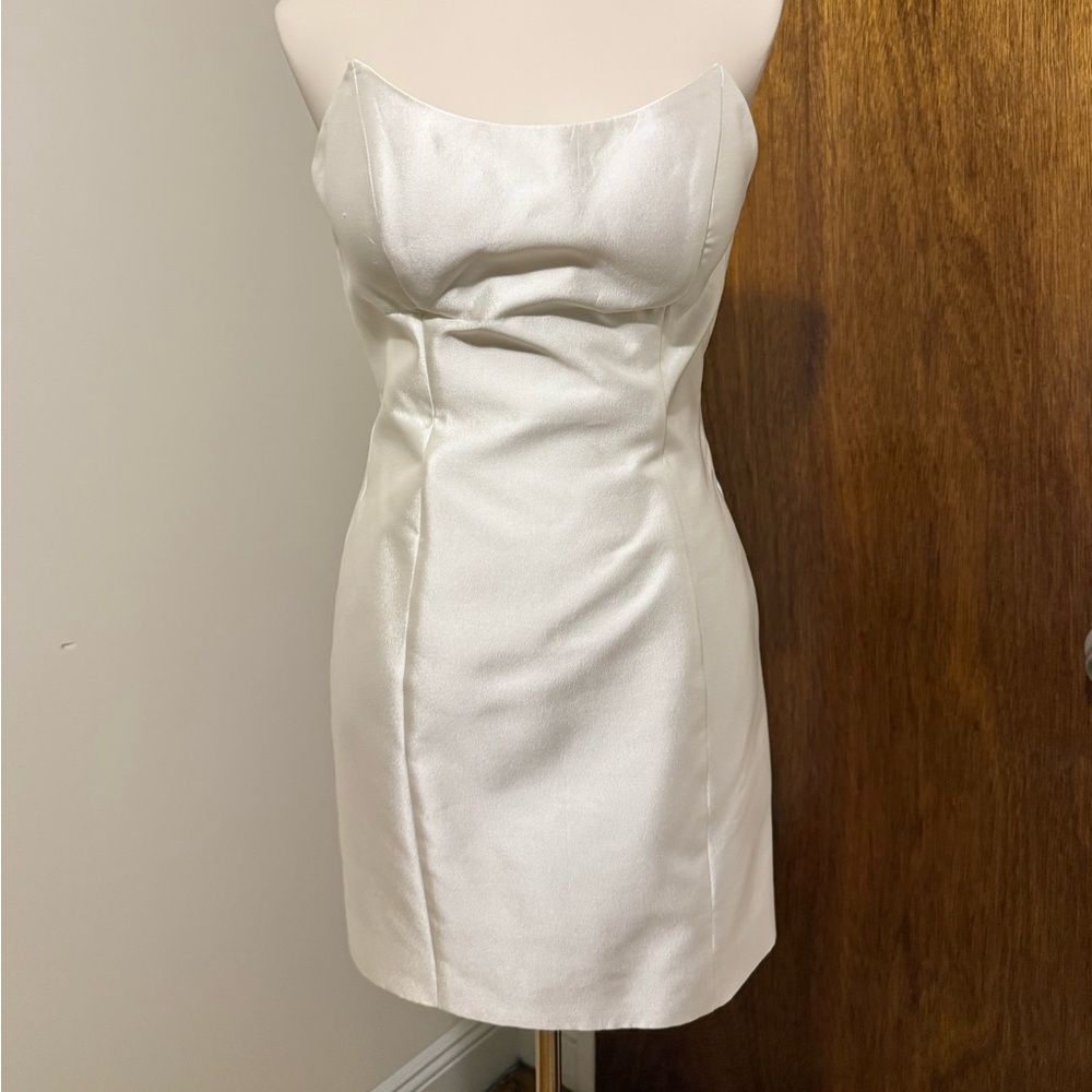 nds The Label White Satin Fabric bridal mini